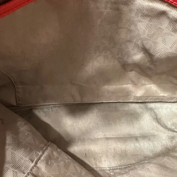 Michael Michael Kors Red Leather Tote with Black Accents - Picture 10 of 14